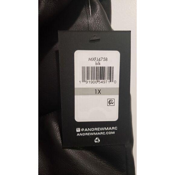 Andrew Marc Performance Hooded Puffer Faux Leather‎ Jacket Coat Size 1X NWT - Picture 8 of 8